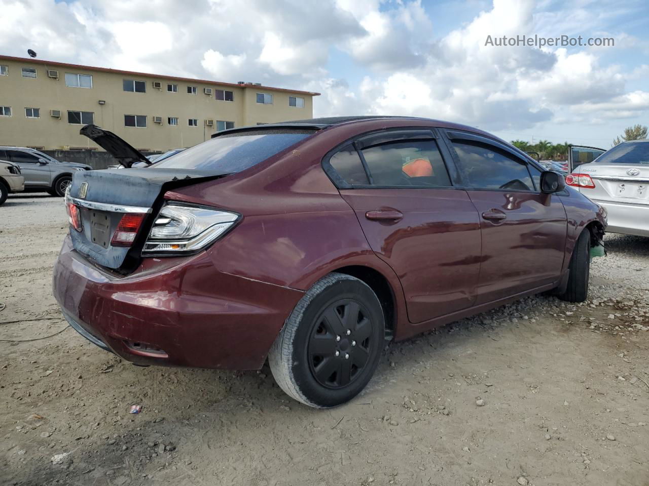 2014 Honda Civic Lx Burgundy vin: 2HGFB2F56EH504611