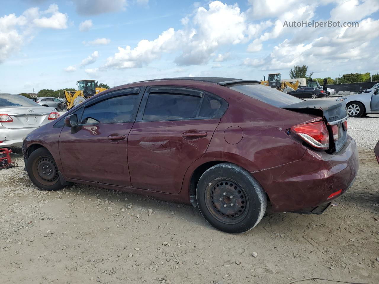 2014 Honda Civic Lx Burgundy vin: 2HGFB2F56EH504611