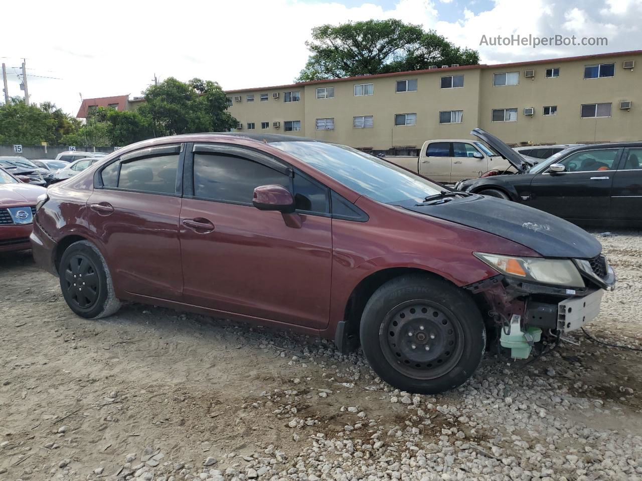 2014 Honda Civic Lx Бордовый vin: 2HGFB2F56EH504611