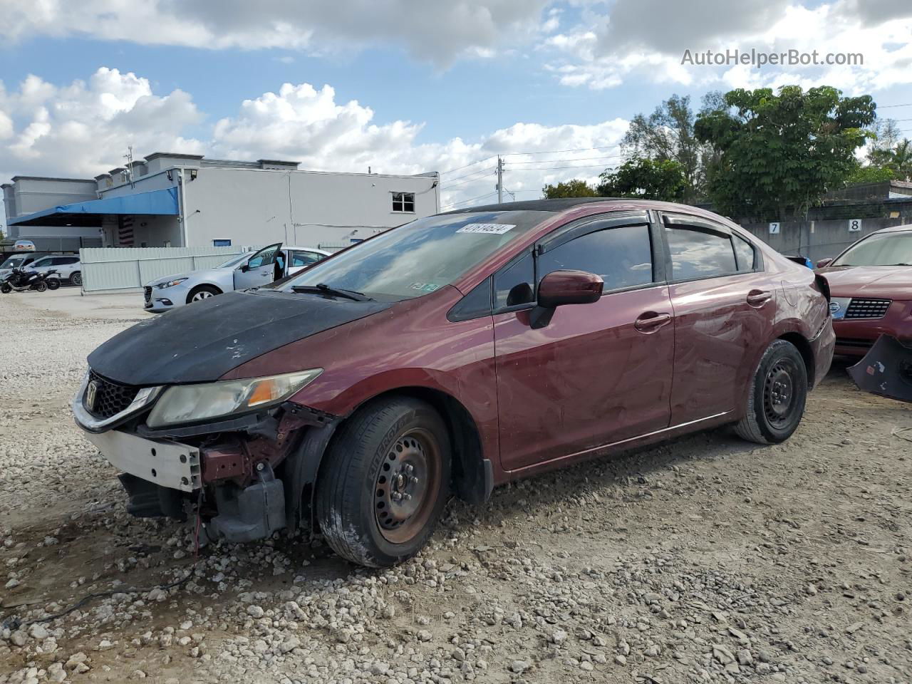 2014 Honda Civic Lx Burgundy vin: 2HGFB2F56EH504611