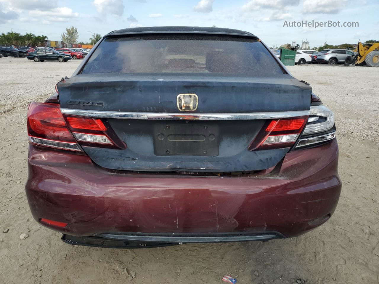 2014 Honda Civic Lx Burgundy vin: 2HGFB2F56EH504611