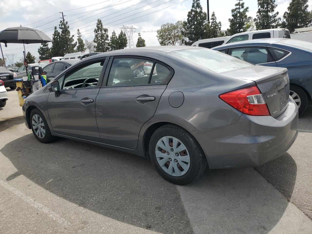 2012 Honda Civic Lx Gray vin: 2HGFB2F57CH325183