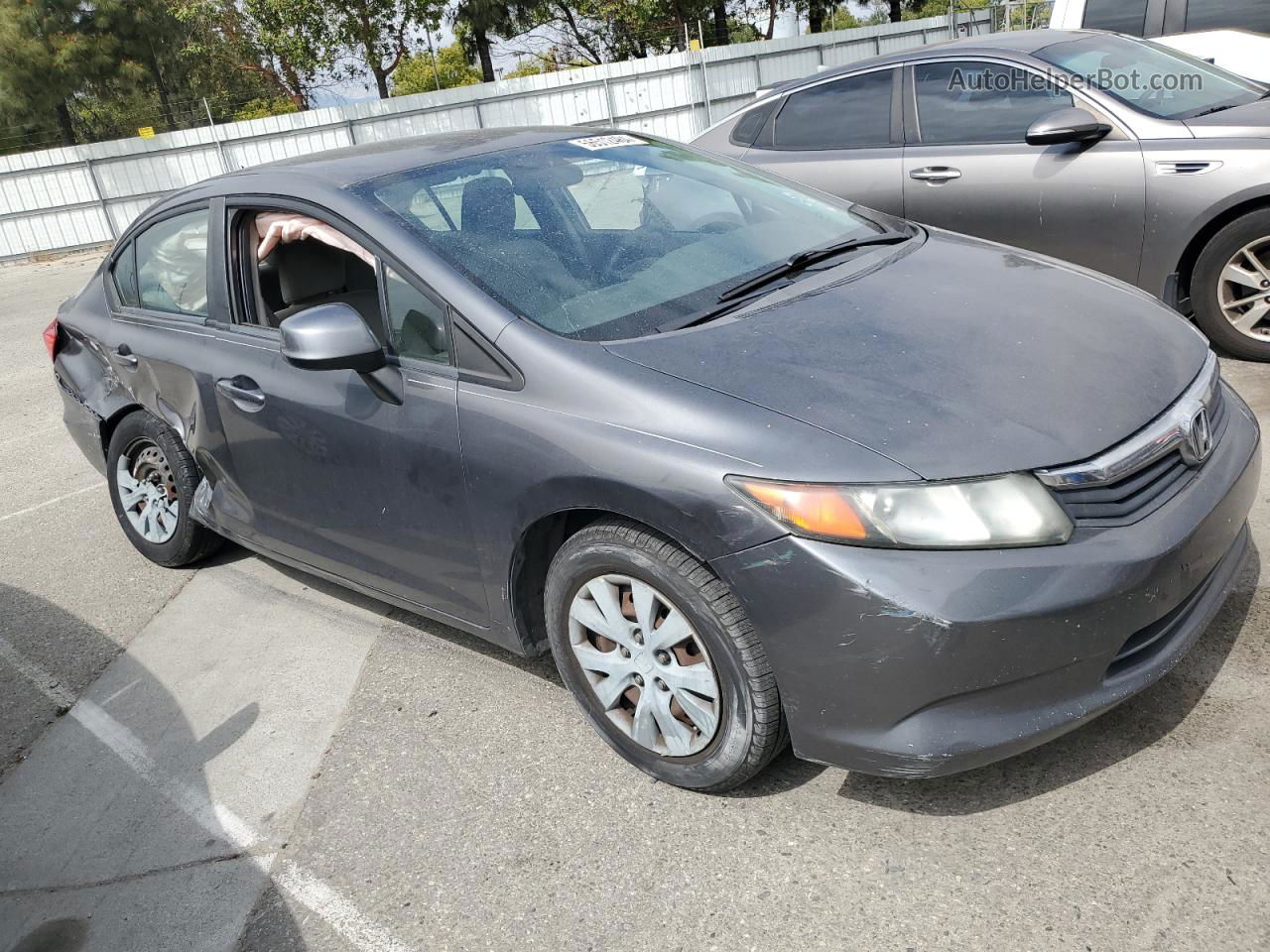 2012 Honda Civic Lx Gray vin: 2HGFB2F57CH325183