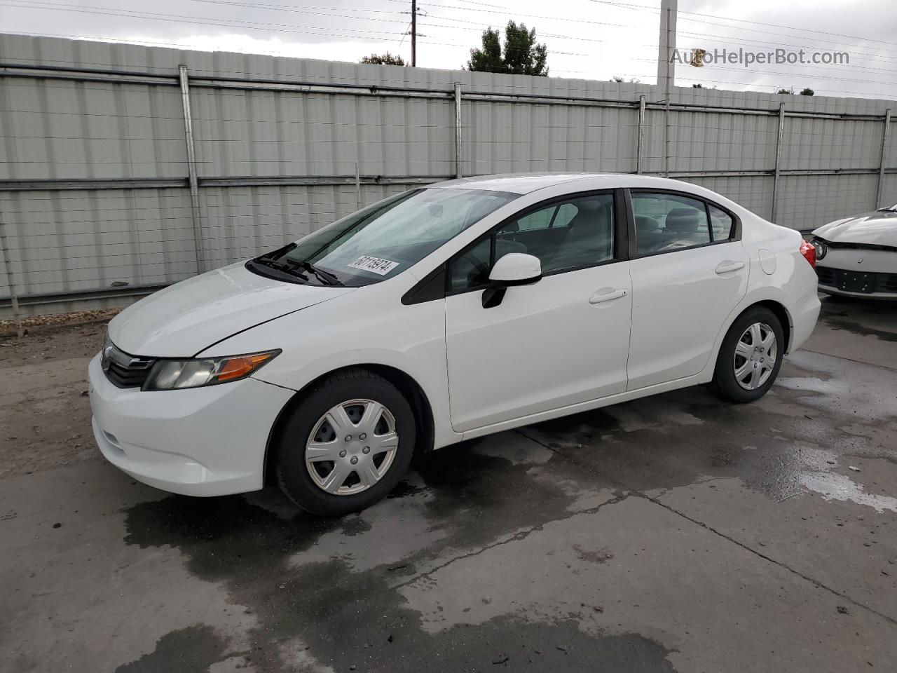 2012 Honda Civic Lx White vin: 2HGFB2F57CH522483