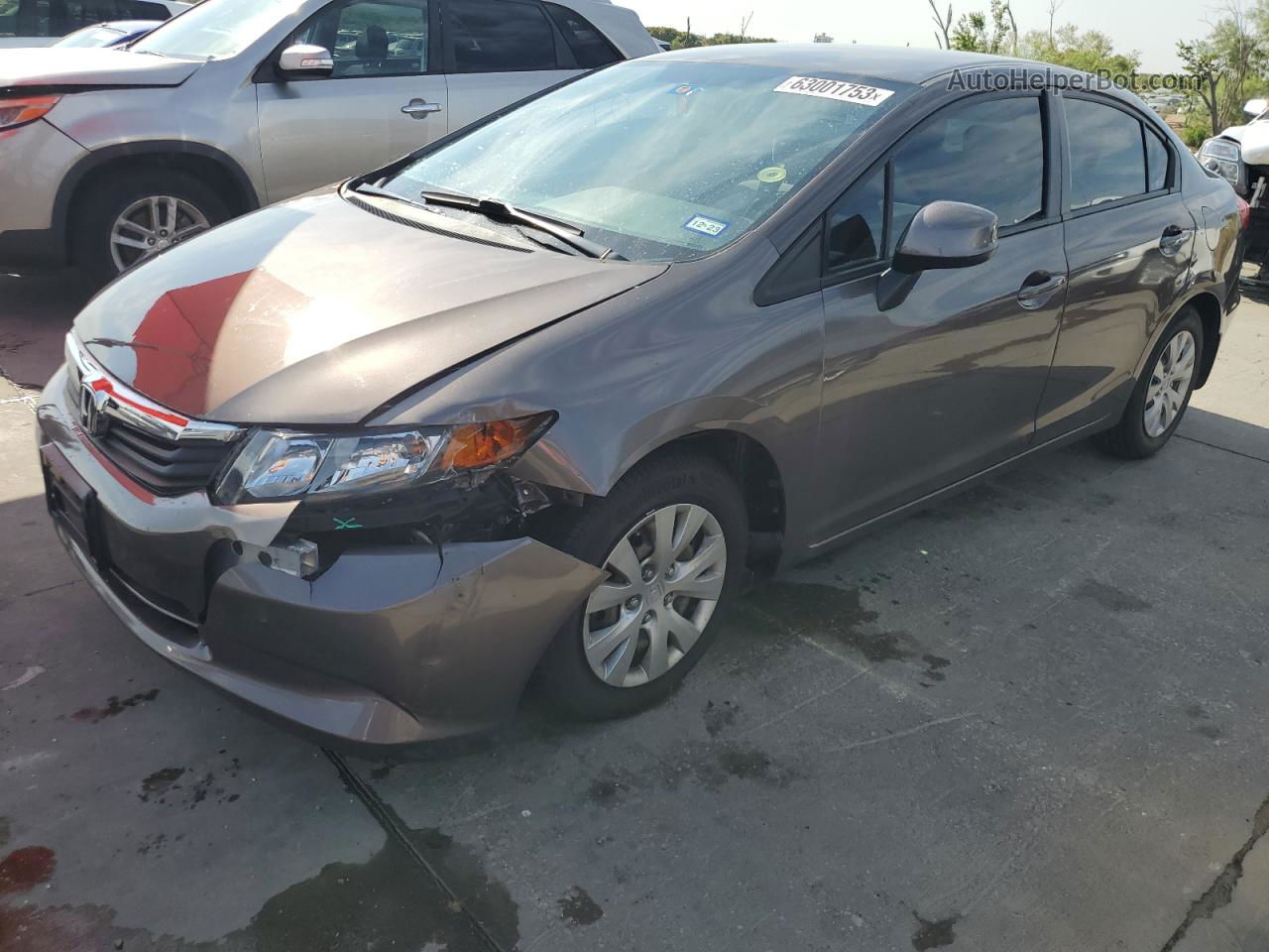 2012 Honda Civic Lx Brown vin: 2HGFB2F57CH552308