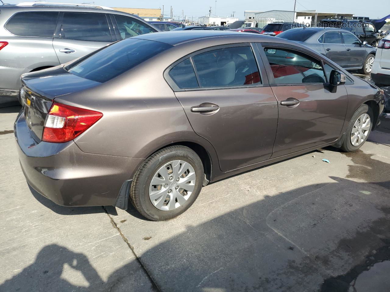 2012 Honda Civic Lx Brown vin: 2HGFB2F57CH552308