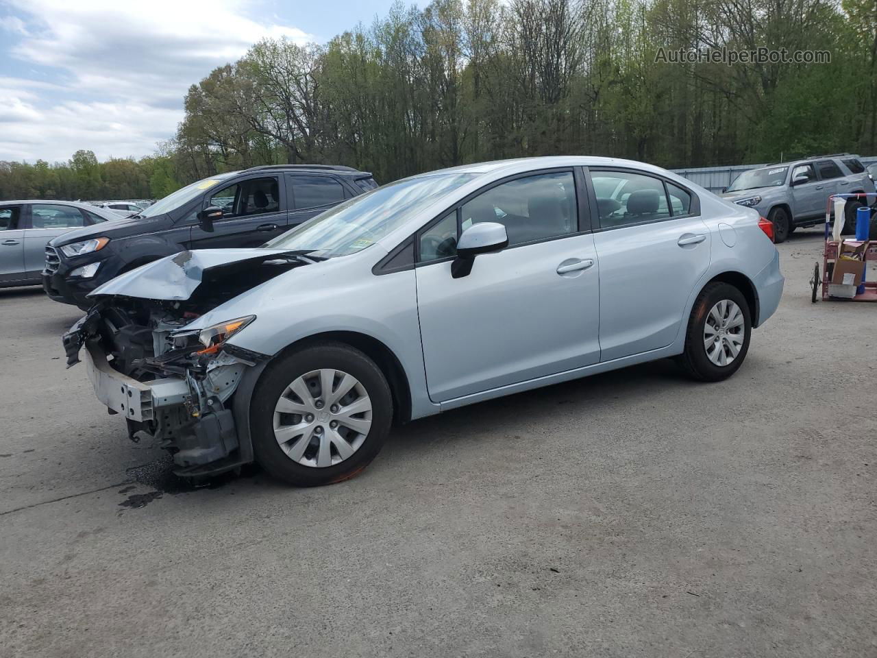 2012 Honda Civic Lx Blue vin: 2HGFB2F57CH597958