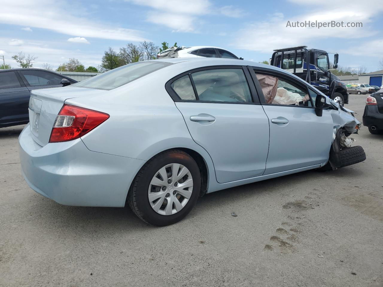 2012 Honda Civic Lx Blue vin: 2HGFB2F57CH597958