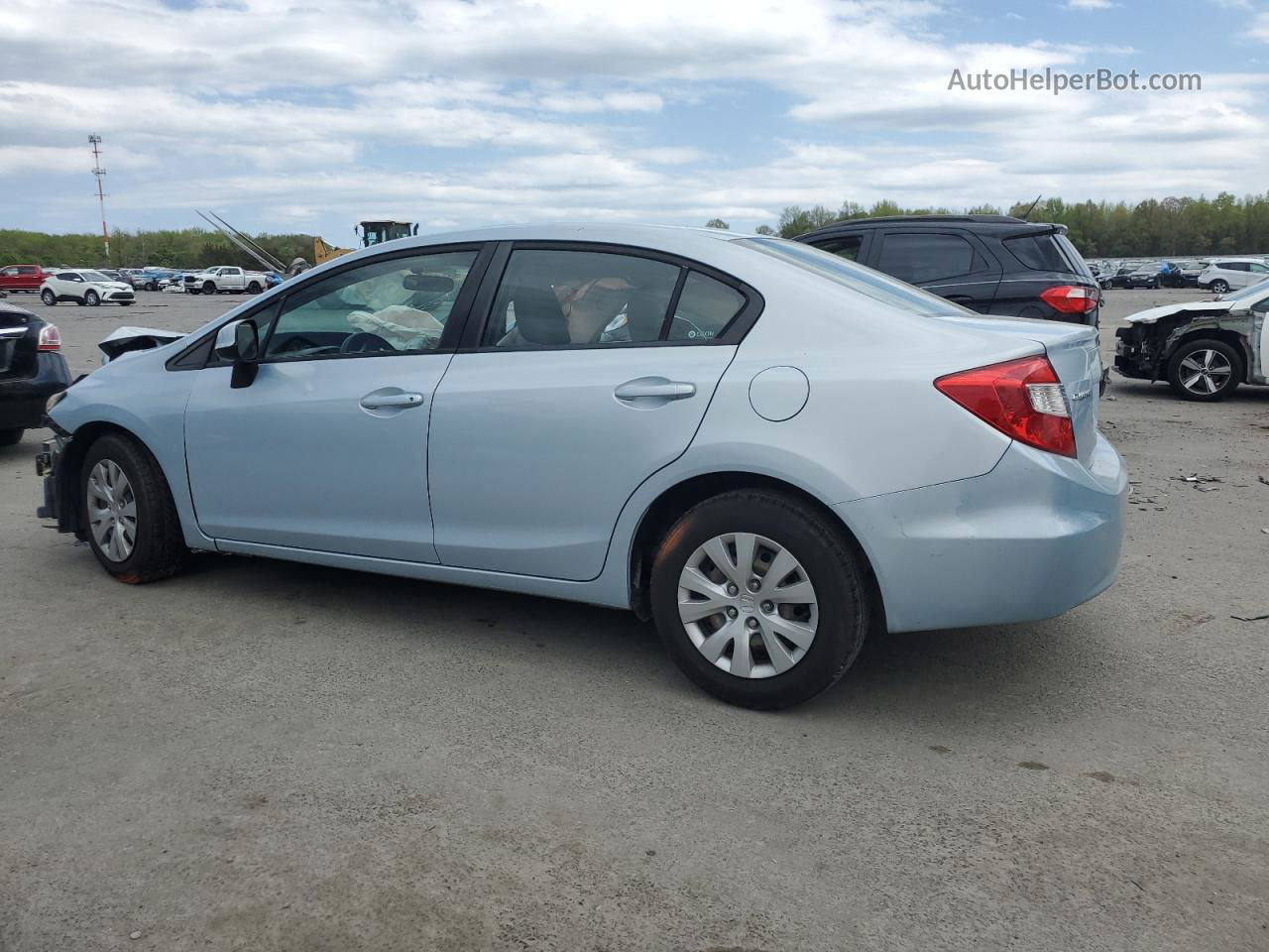 2012 Honda Civic Lx Blue vin: 2HGFB2F57CH597958