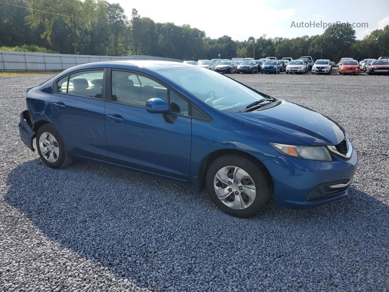 2013 Honda Civic Lx Blue vin: 2HGFB2F57DH511775