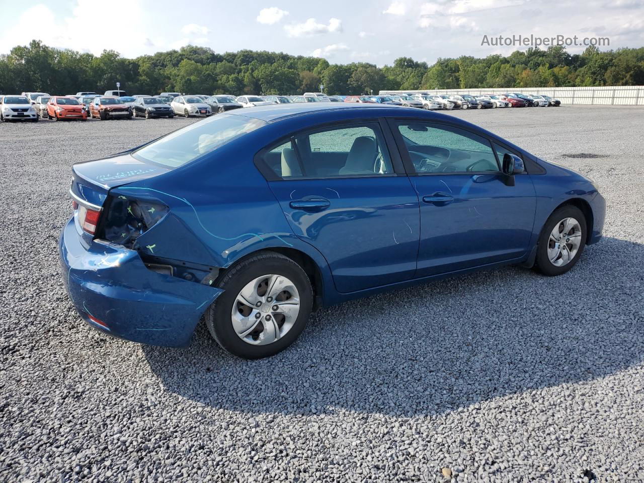 2013 Honda Civic Lx Blue vin: 2HGFB2F57DH511775