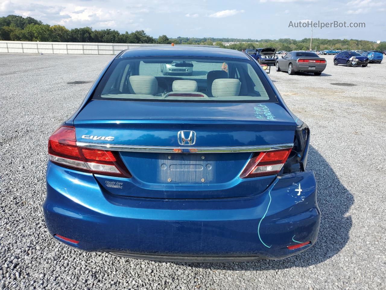 2013 Honda Civic Lx Blue vin: 2HGFB2F57DH511775