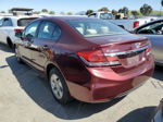 2013 Honda Civic Lx Burgundy vin: 2HGFB2F57DH526874