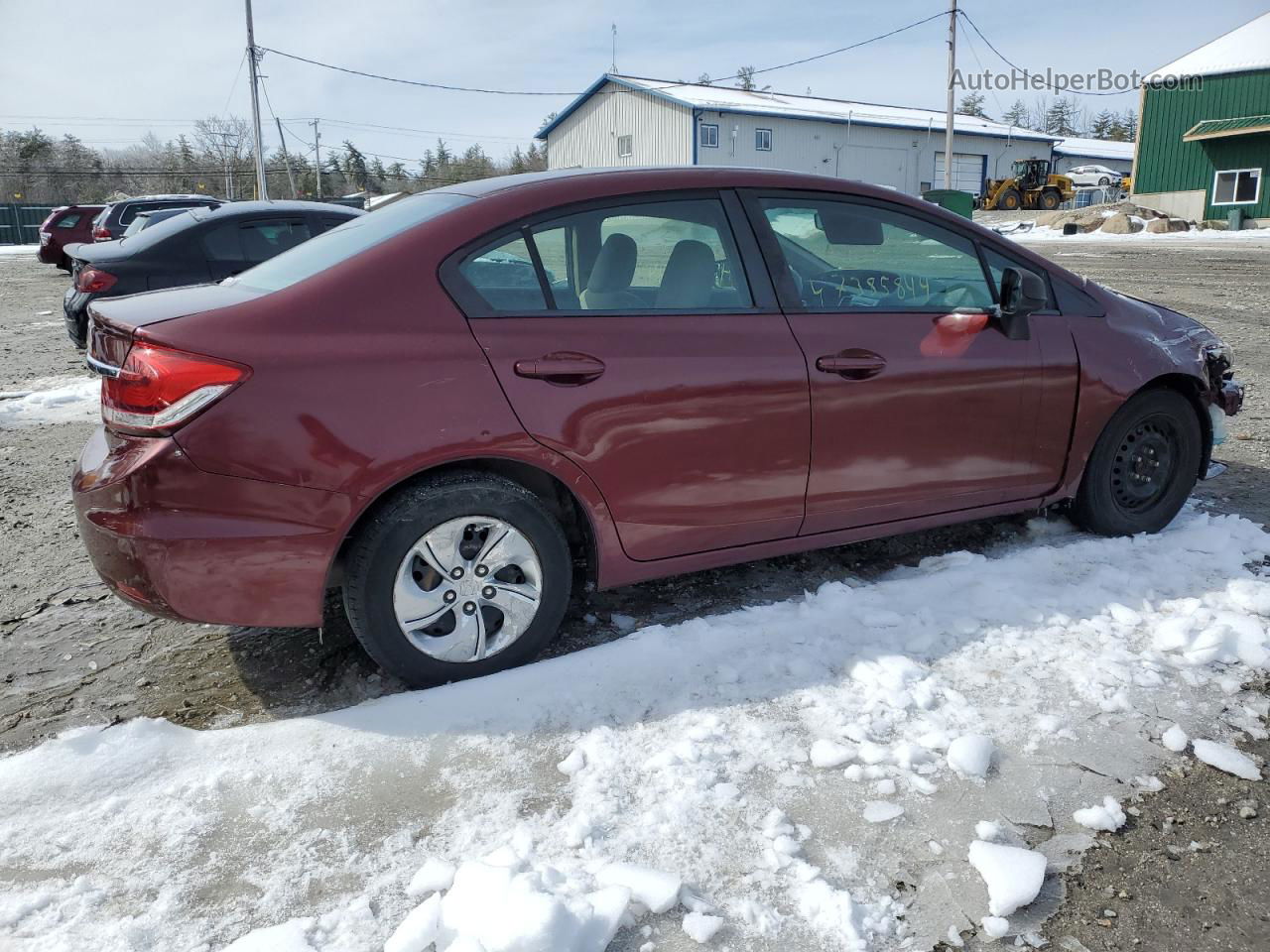 2013 Honda Civic Lx Maroon vin: 2HGFB2F57DH553461