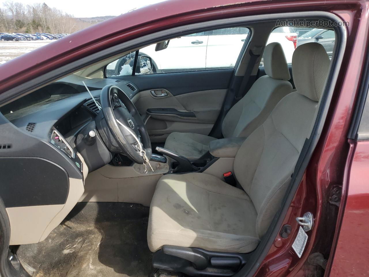 2013 Honda Civic Lx Maroon vin: 2HGFB2F57DH553461