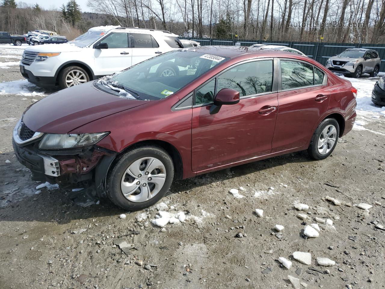 2013 Honda Civic Lx Maroon vin: 2HGFB2F57DH553461