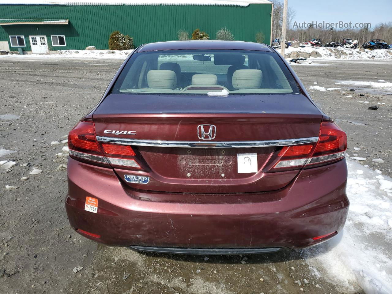 2013 Honda Civic Lx Maroon vin: 2HGFB2F57DH553461