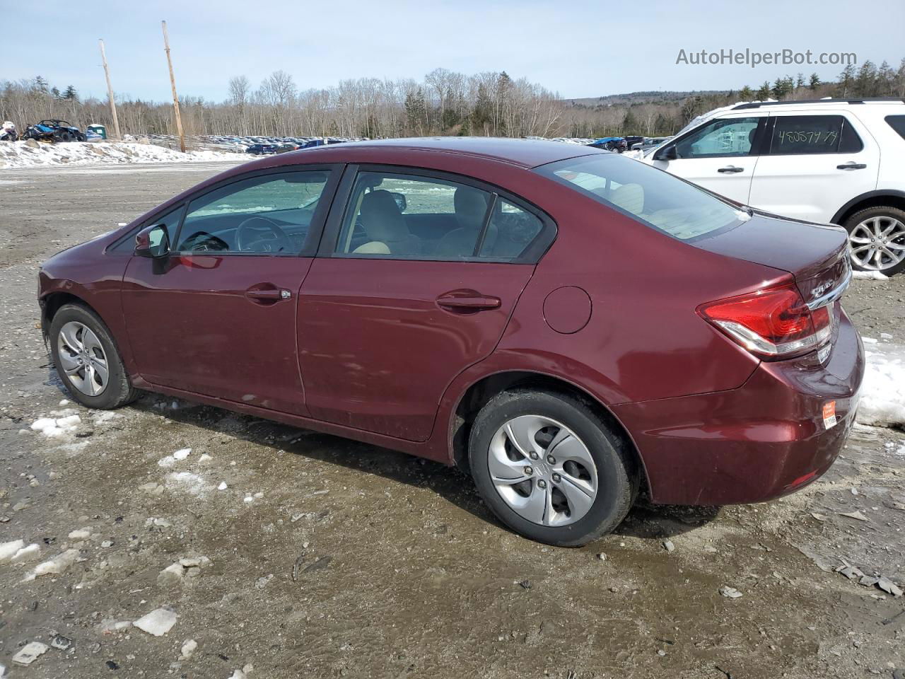 2013 Honda Civic Lx Maroon vin: 2HGFB2F57DH553461