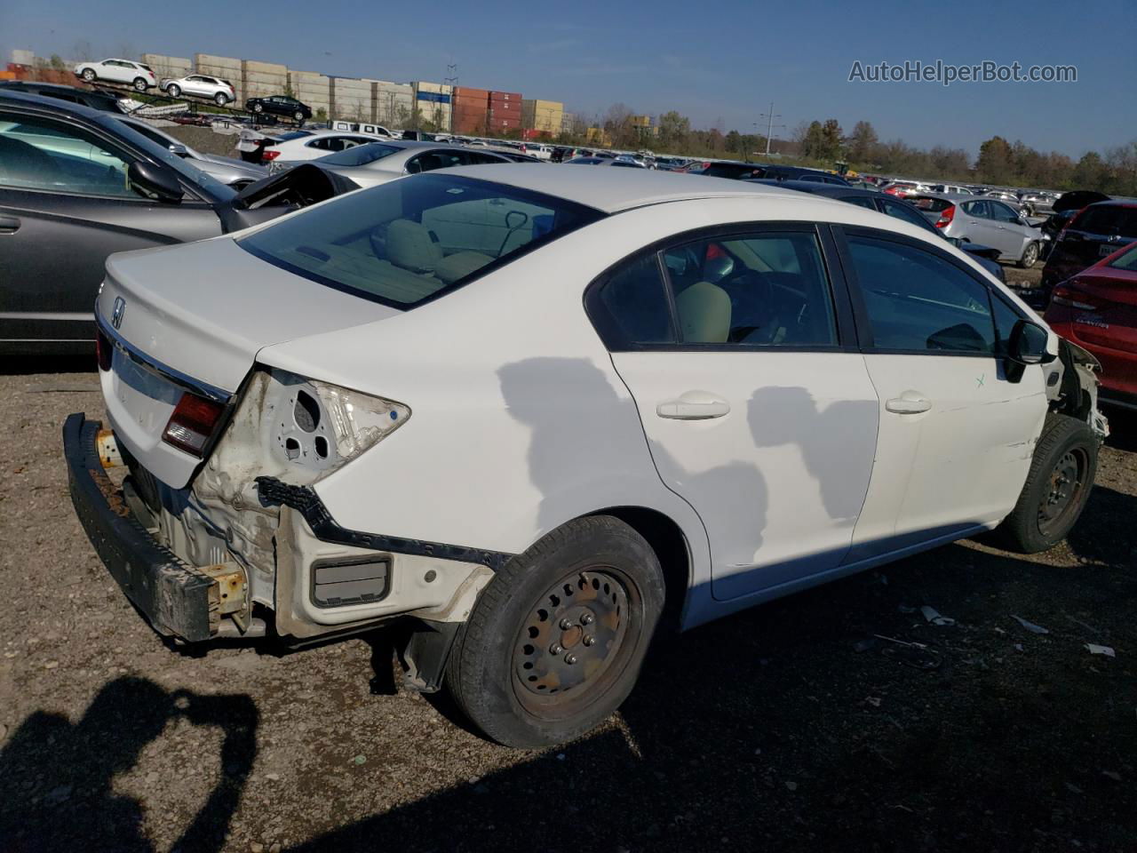 2013 Honda Civic Lx White vin: 2HGFB2F57DH572835