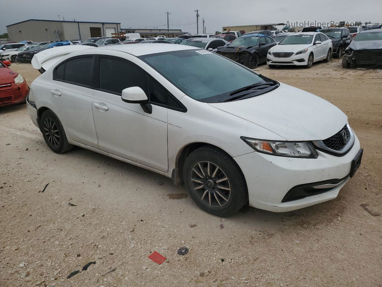 2013 Honda Civic Lx White vin: 2HGFB2F57DH578165