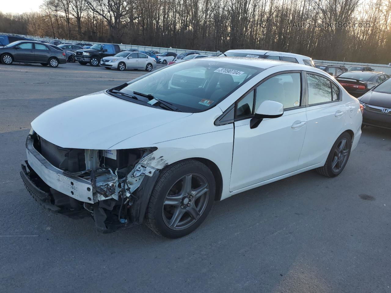 2013 Honda Civic Lx White vin: 2HGFB2F57DH585763