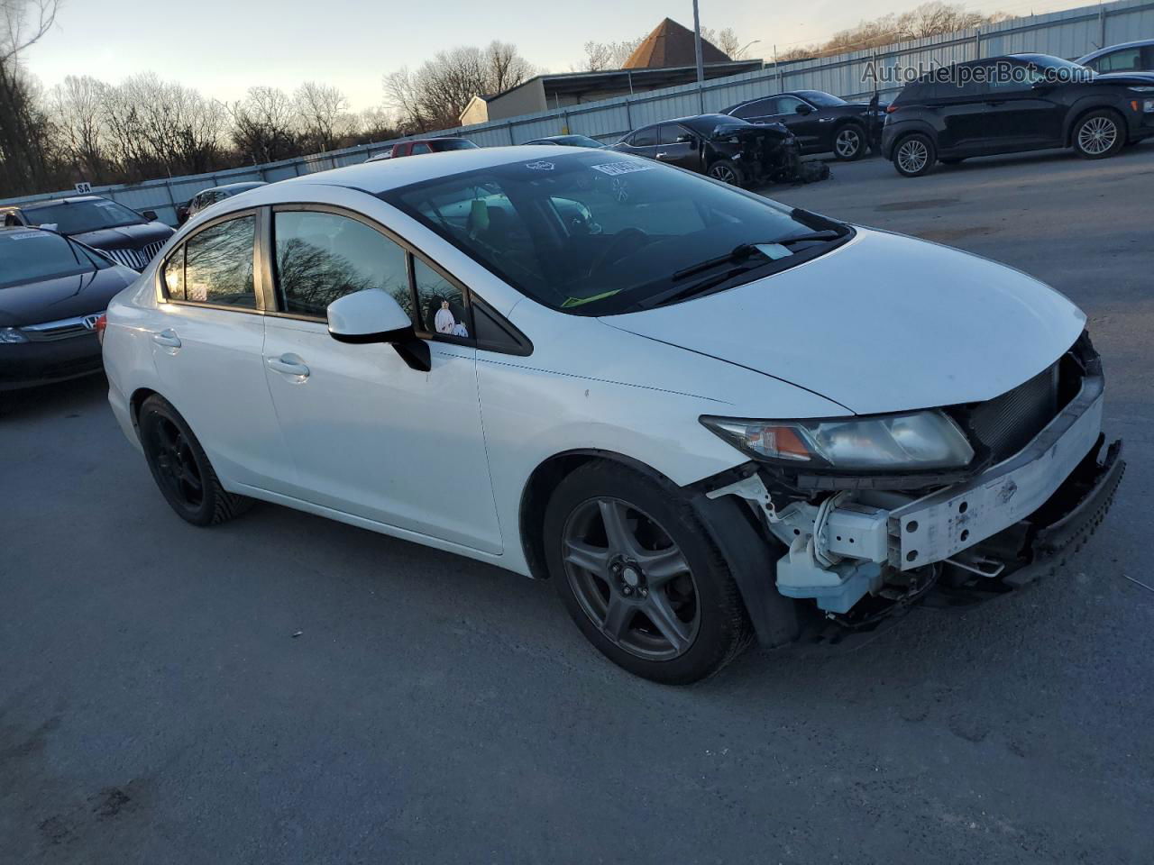 2013 Honda Civic Lx White vin: 2HGFB2F57DH585763