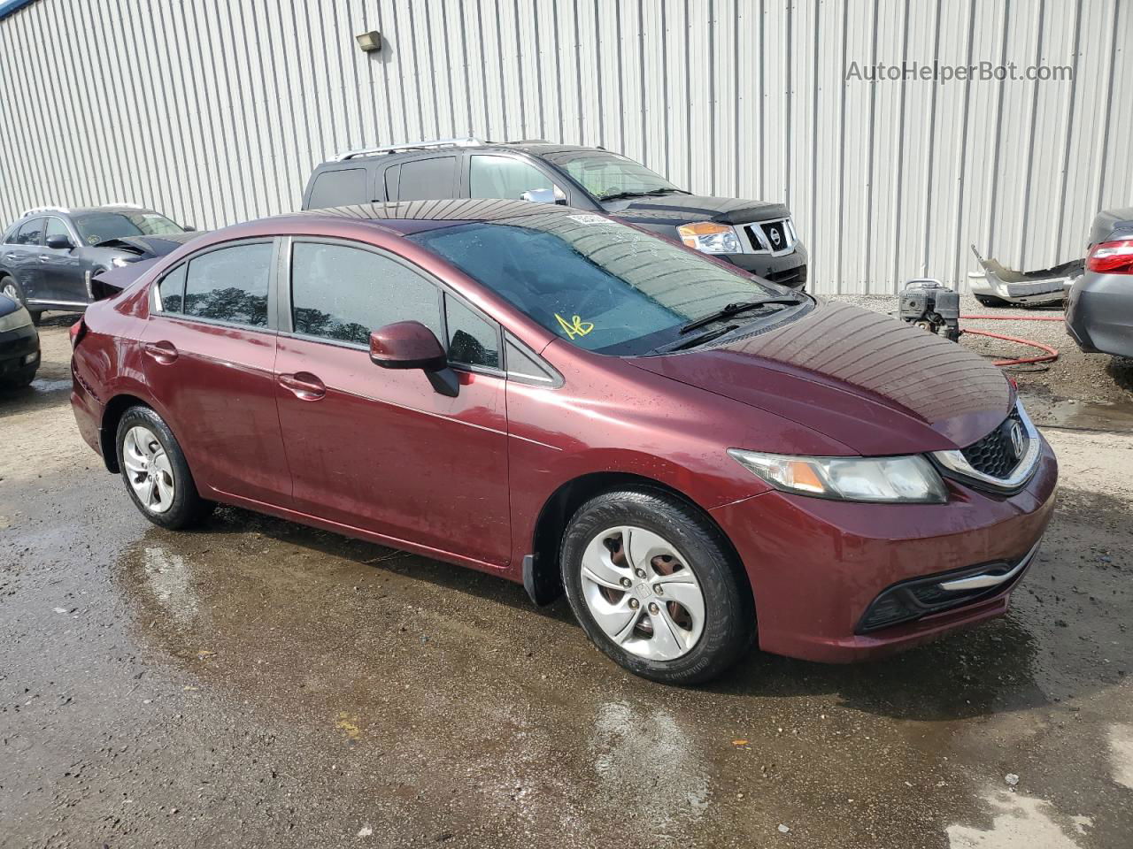 2013 Honda Civic Lx Бордовый vin: 2HGFB2F57DH599503