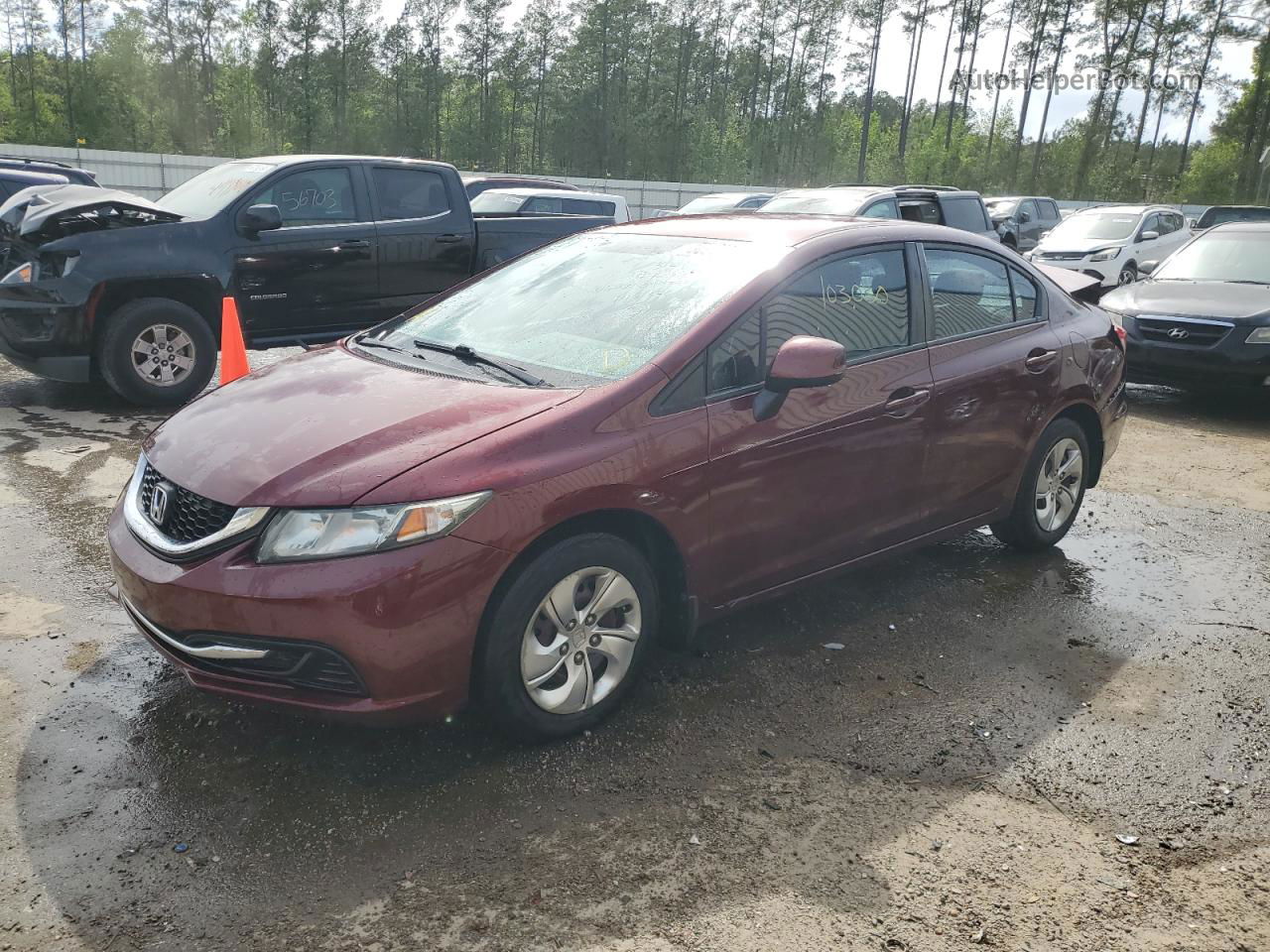 2013 Honda Civic Lx Бордовый vin: 2HGFB2F57DH599503