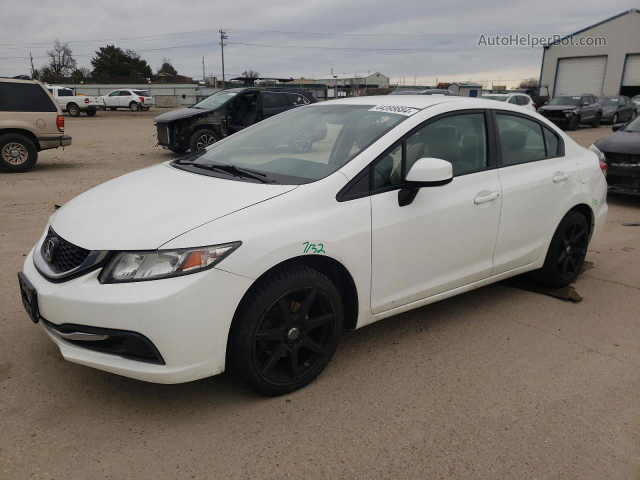 2013 Honda Civic Lx White vin: 2HGFB2F57DH601251