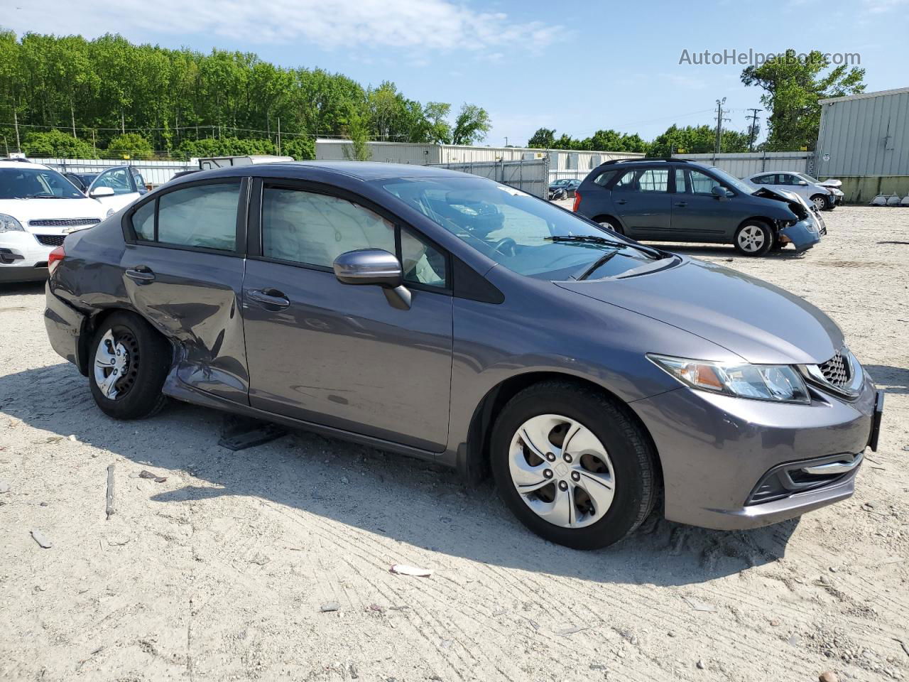 2014 Honda Civic Lx Серый vin: 2HGFB2F57EH501331