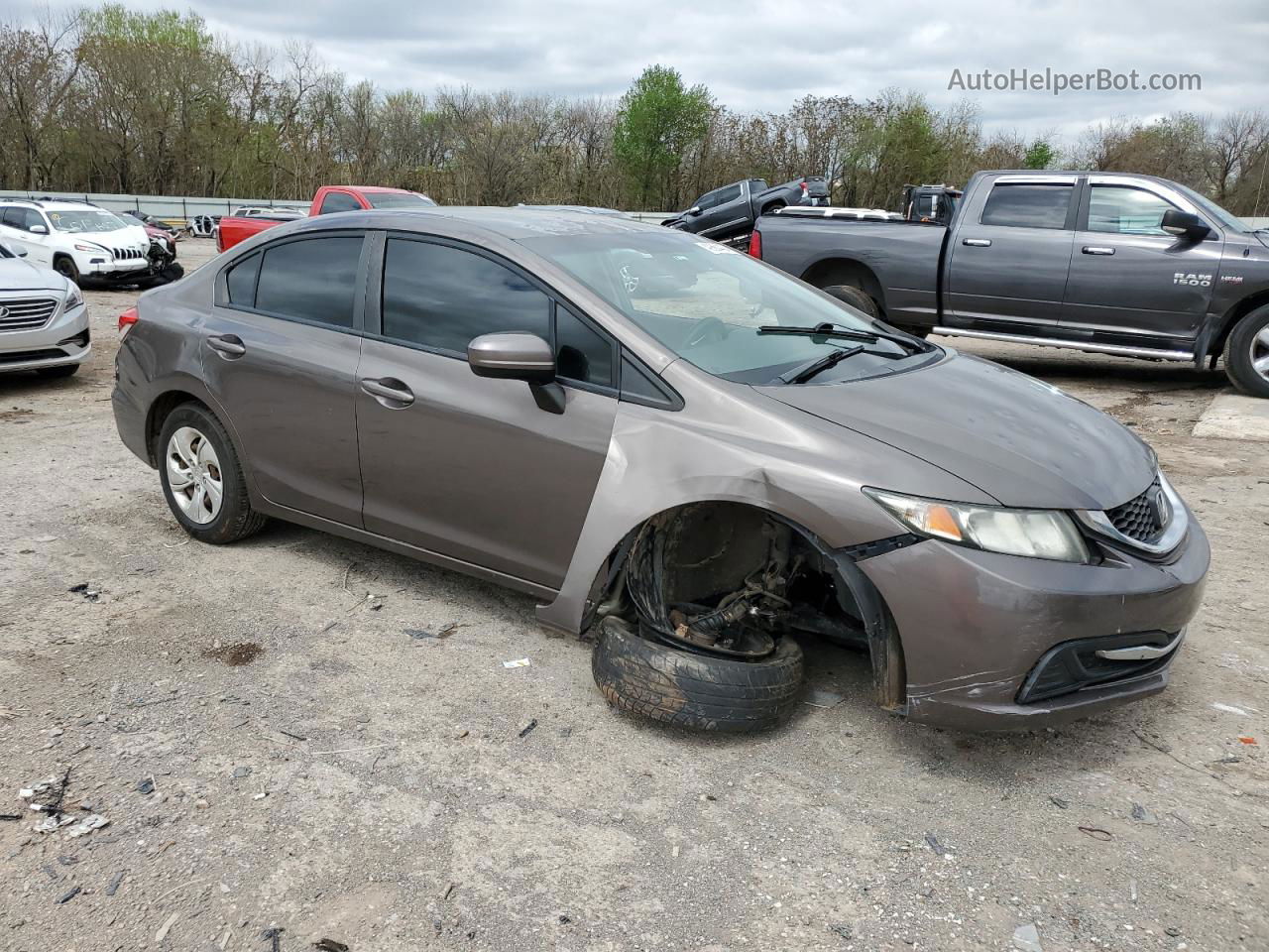 2014 Honda Civic Lx Tan vin: 2HGFB2F57EH502222