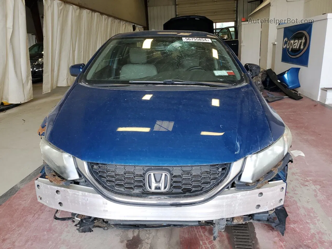 2014 Honda Civic Lx Blue vin: 2HGFB2F57EH543854