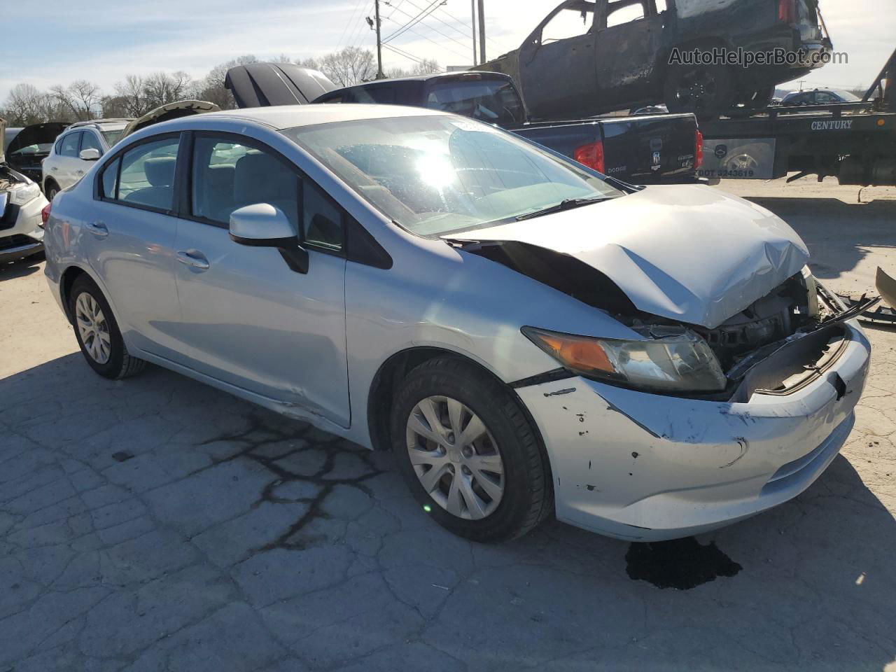 2012 Honda Civic Lx Blue vin: 2HGFB2F58CH514683