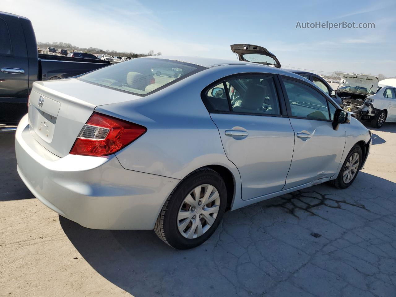 2012 Honda Civic Lx Blue vin: 2HGFB2F58CH514683