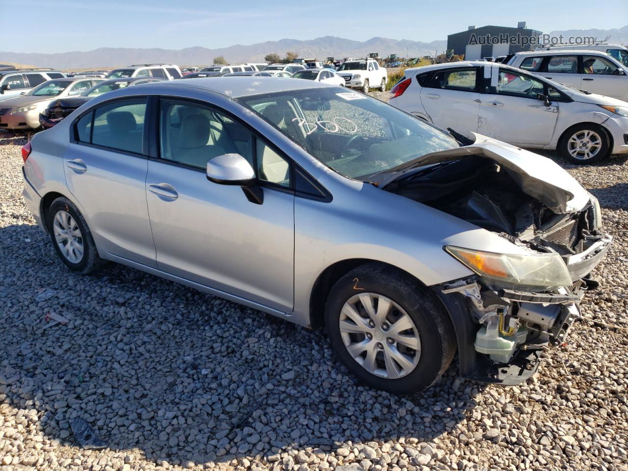 2012 Honda Civic Lx Silver vin: 2HGFB2F58CH525828