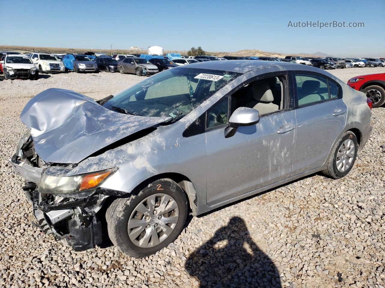 2012 Honda Civic Lx Silver vin: 2HGFB2F58CH525828