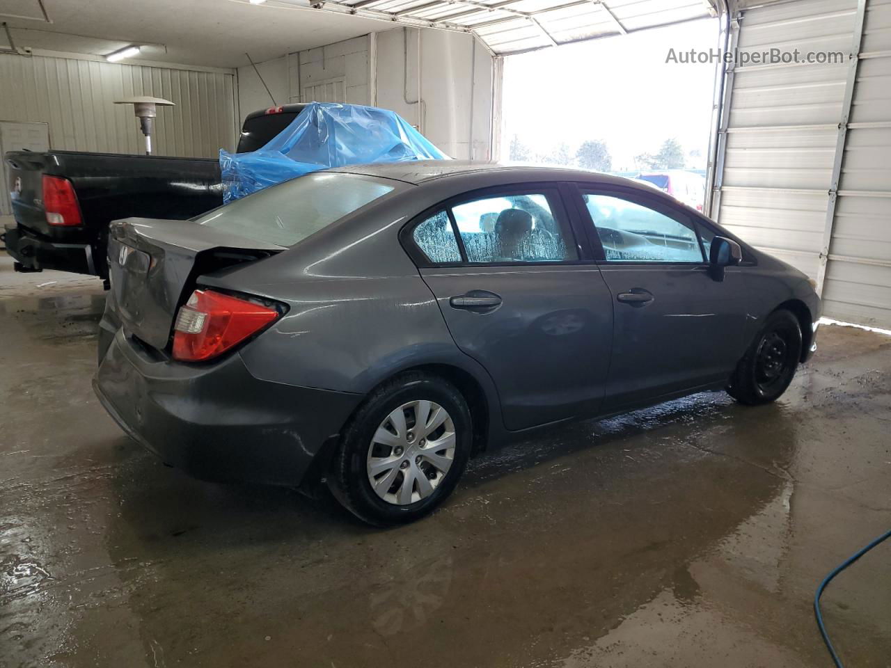 2012 Honda Civic Lx Gray vin: 2HGFB2F58CH528132