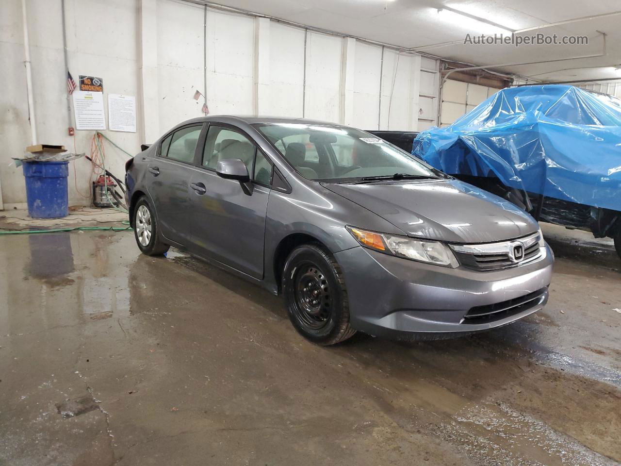 2012 Honda Civic Lx Gray vin: 2HGFB2F58CH528132