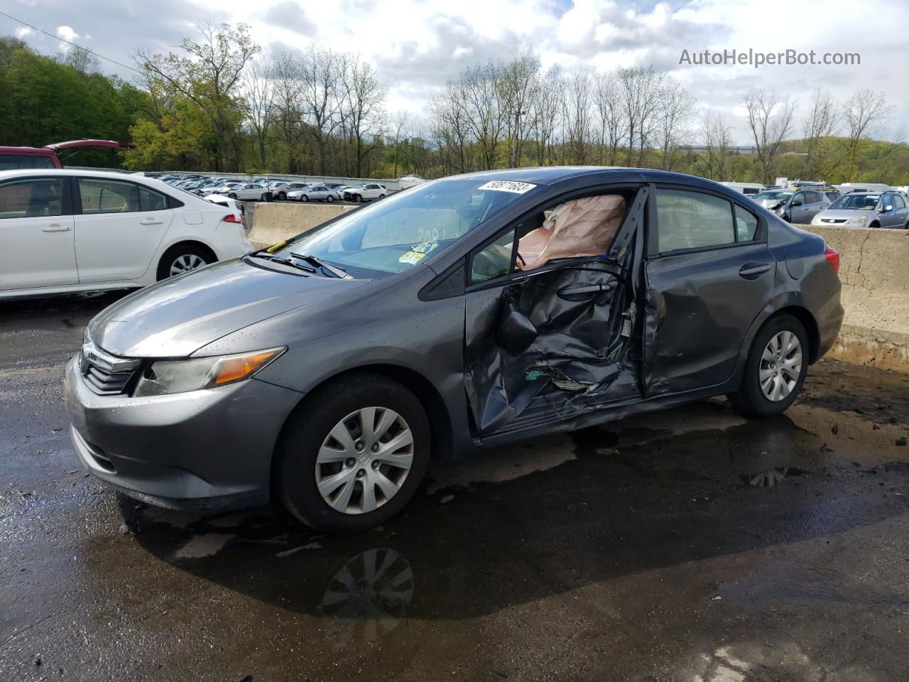 2012 Honda Civic Lx Gray vin: 2HGFB2F58CH565262