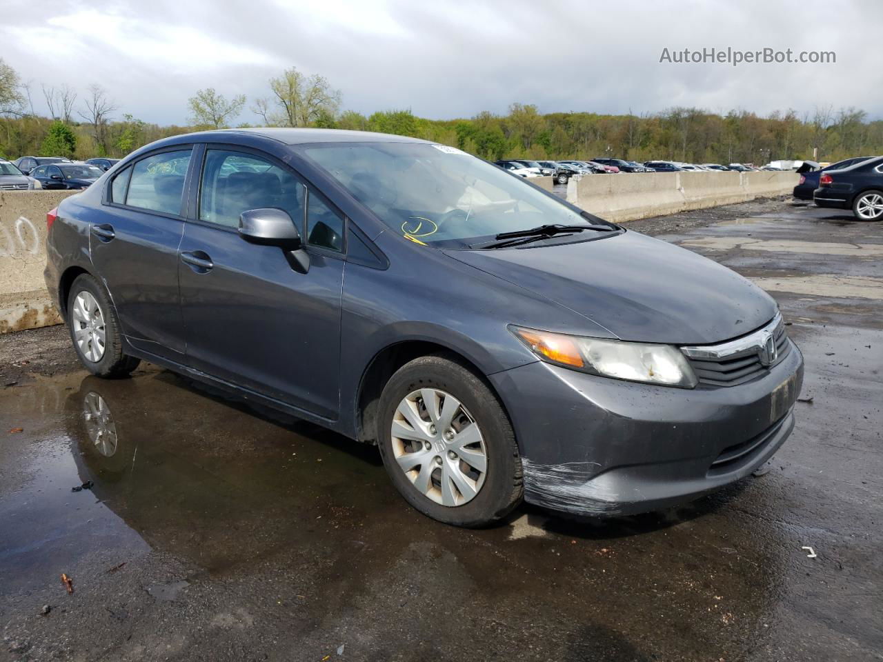 2012 Honda Civic Lx Gray vin: 2HGFB2F58CH565262