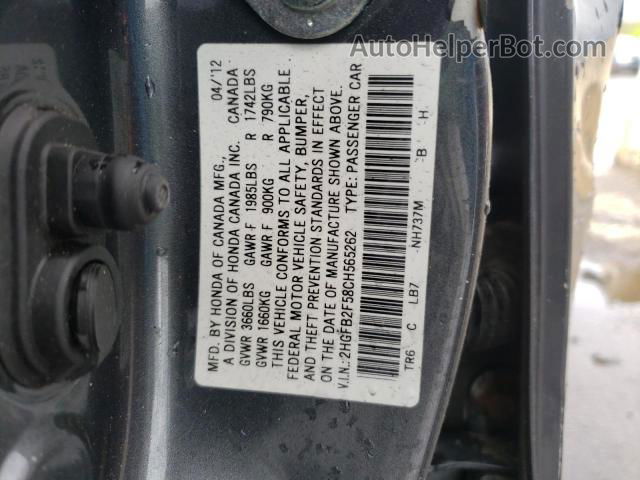 2012 Honda Civic Lx Серый vin: 2HGFB2F58CH565262
