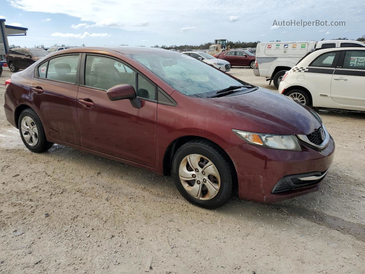 2014 Honda Civic Lx Бордовый vin: 2HGFB2F58EH500348