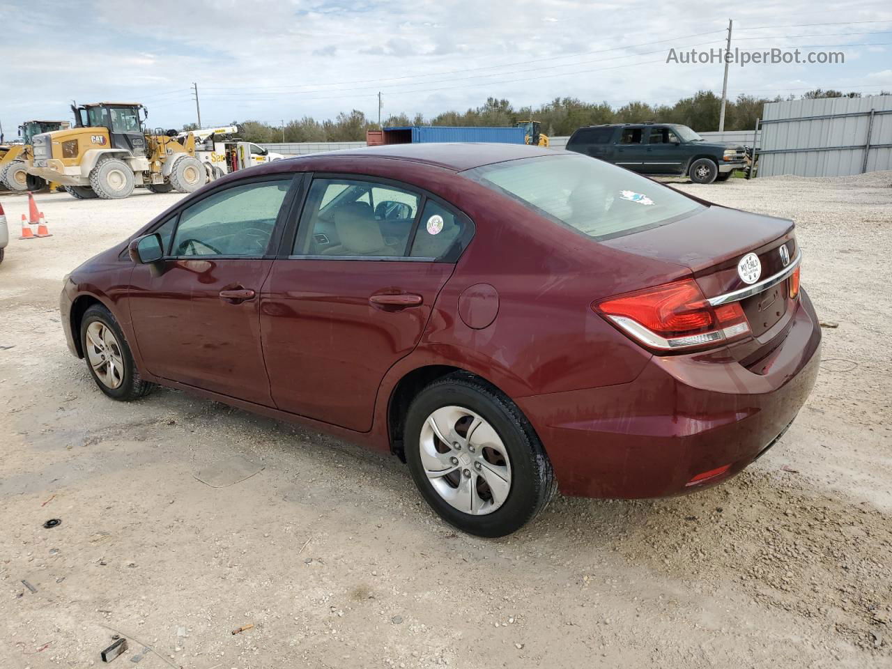 2014 Honda Civic Lx Burgundy vin: 2HGFB2F58EH500348