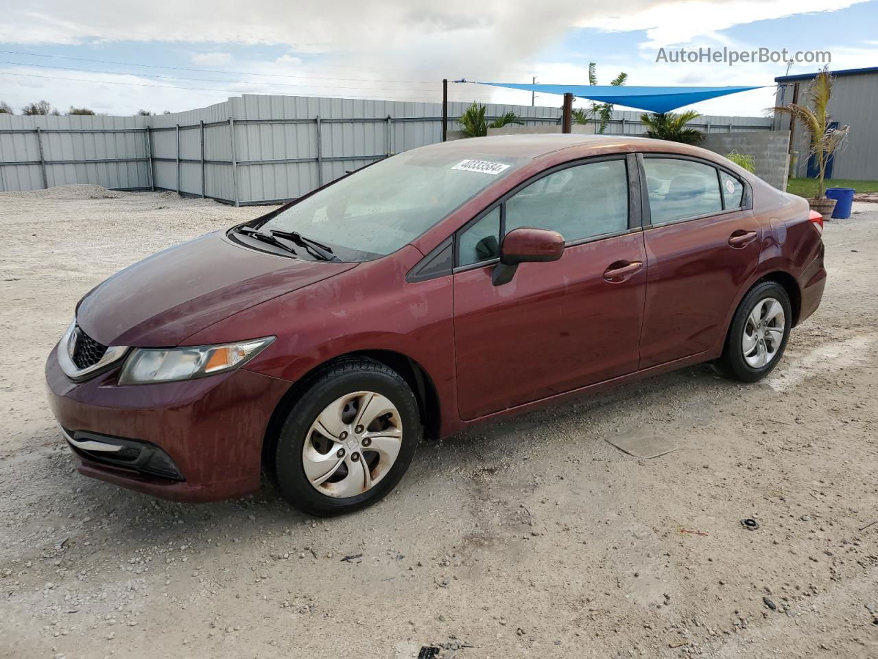 2014 Honda Civic Lx Burgundy vin: 2HGFB2F58EH500348