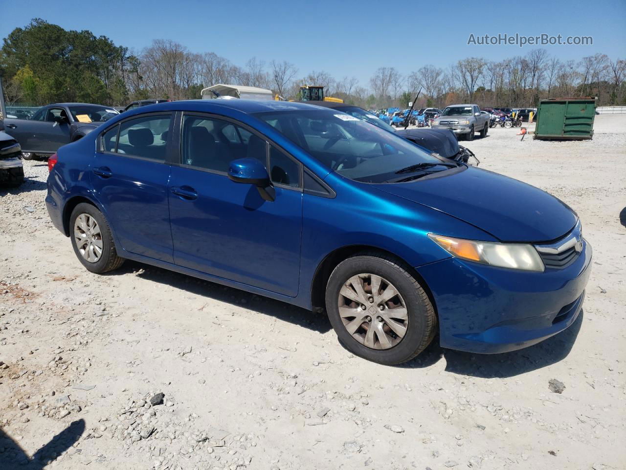 2012 Honda Civic Lx Blue vin: 2HGFB2F59CH511064