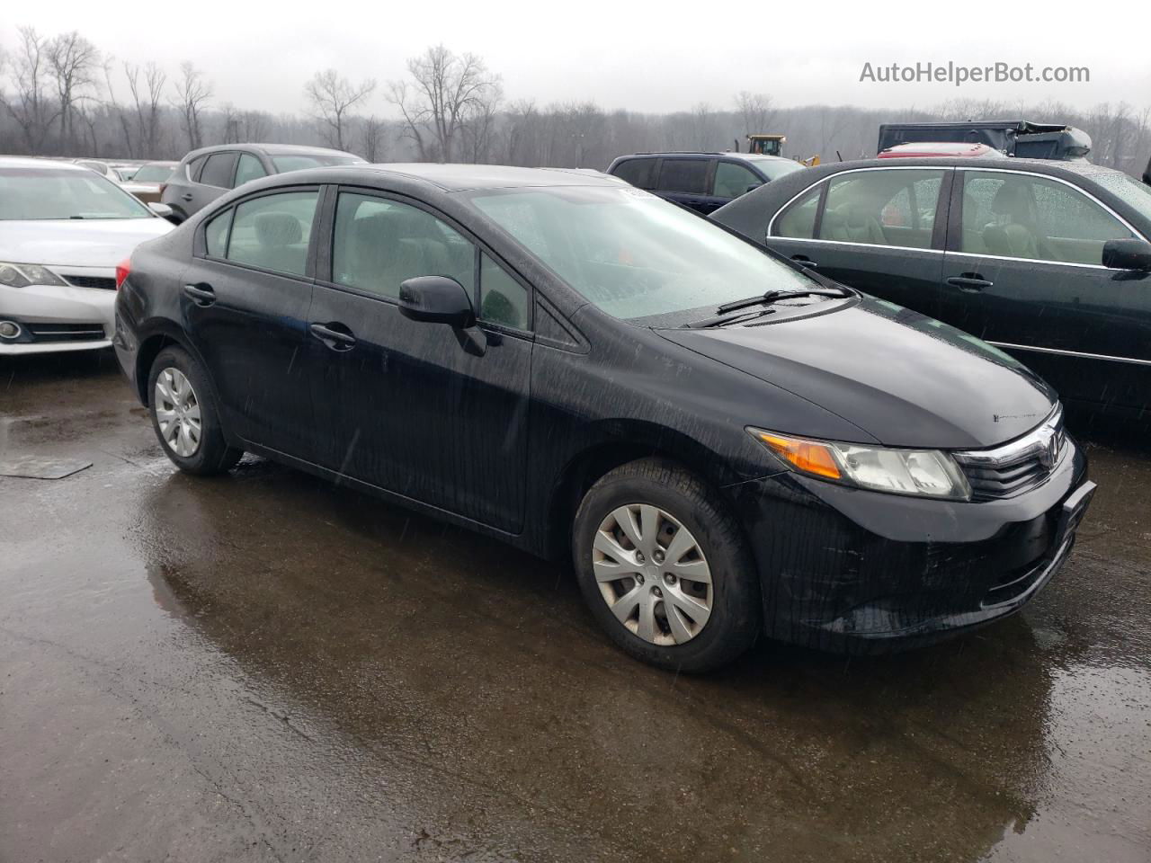 2012 Honda Civic Lx Black vin: 2HGFB2F59CH518046