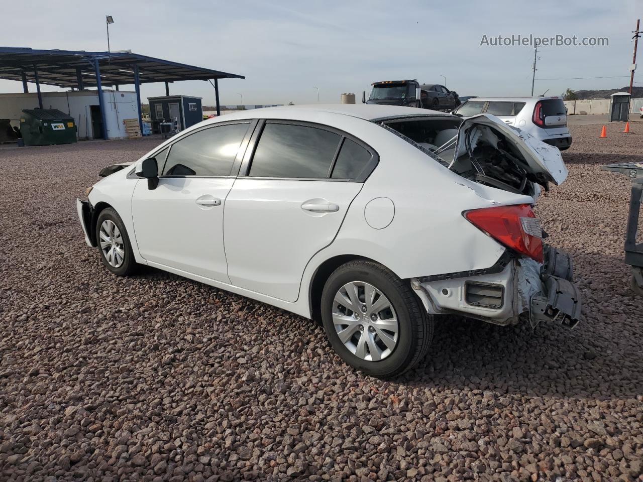 2012 Honda Civic Lx White vin: 2HGFB2F59CH608149