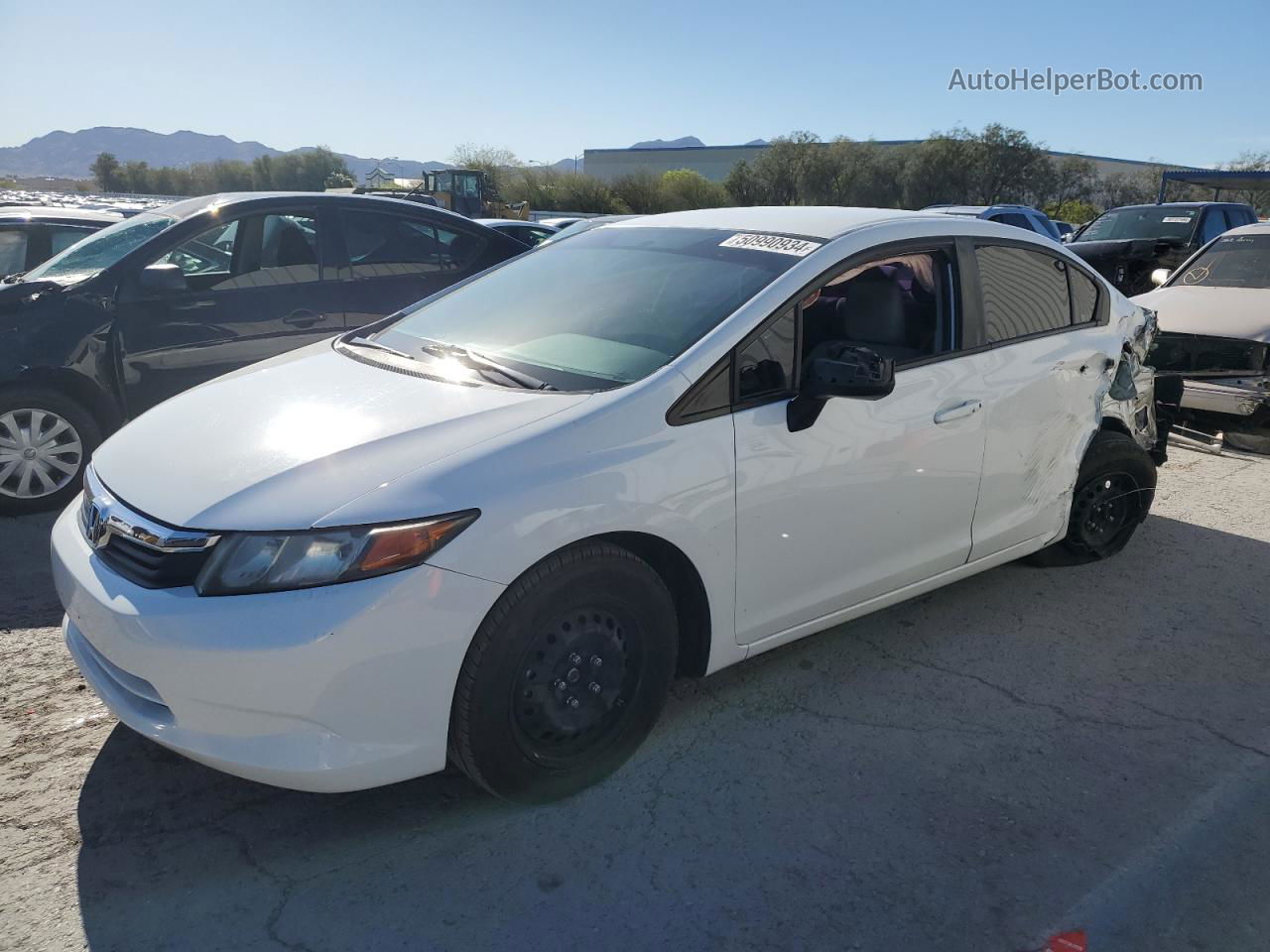 2012 Honda Civic Lx White vin: 2HGFB2F5XCH328661