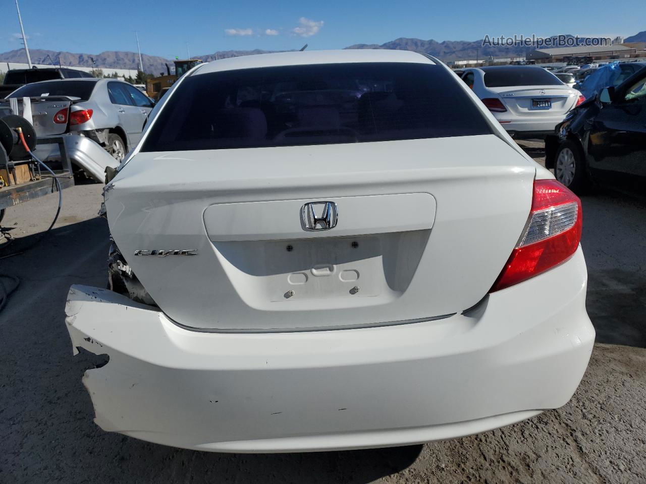 2012 Honda Civic Lx White vin: 2HGFB2F5XCH328661