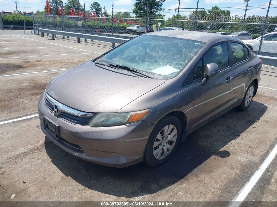 2012 Honda Civic Lx Gray vin: 2HGFB2F5XCH514748